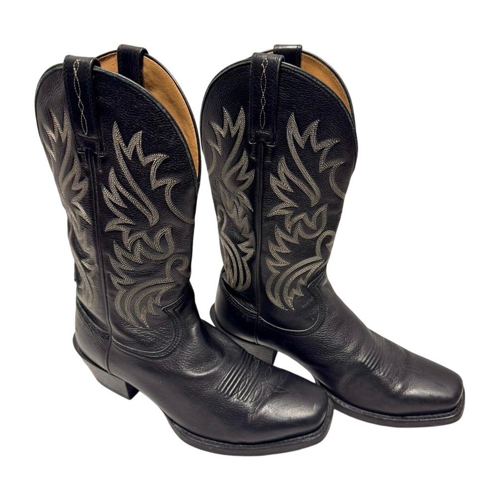 Ariat Mens Black Leather Square Toe Western Cowboy Boots Style 35705 US 10D